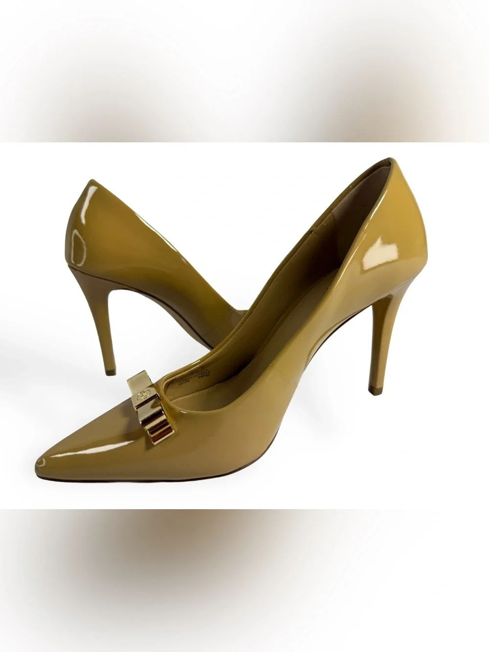 Michael Kors Women's Tan Patent Pointed-Toe Flats 7